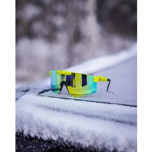 AMOQ Comet Solglasögon Yellow Splash - Orange Spegellins