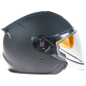 AMOQ Cluster Hjälm med dubbelvisir Blackout